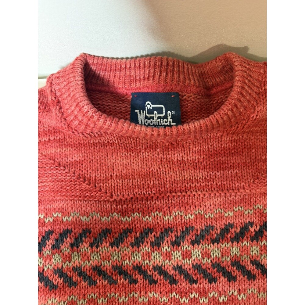 VINTAGE WOOLRICH Coral Stripped long sleeve pullover sweater XL